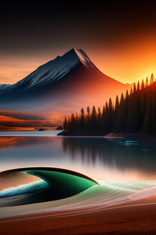 Lake, Body Of Water, Sunset, Reflection, Sky, Landscape