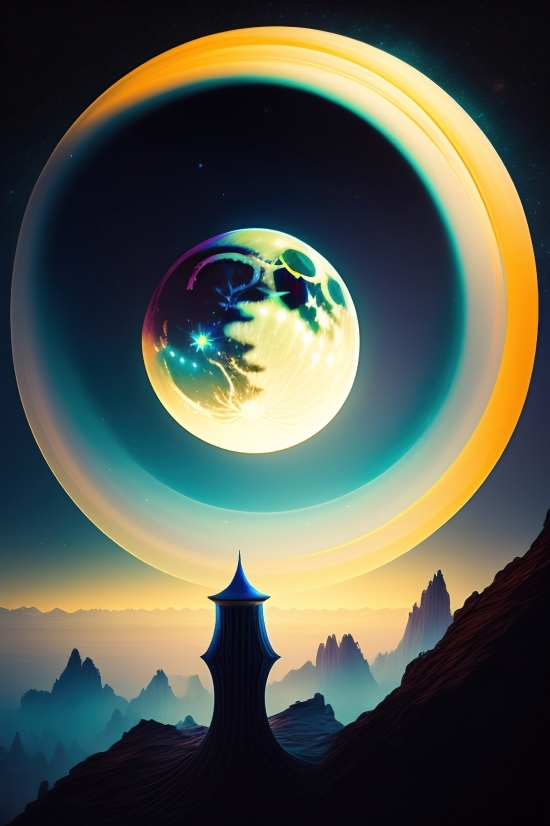 Moon, Planet, Globe, World, Icon, Shiny